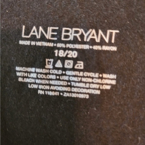 Lane Bryant Women 18/20 Black Short Sleeve Beaded Blouse - Picture 4 of 4